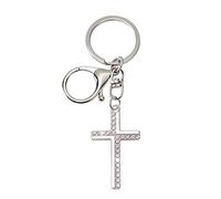 ARFUKA Sparkling Rhinestone Cross Keyring Jesus Christian Keychain Charm Stylish Accessory for Purse, Handbags, Backpacks, Car Keys Perfect Faith Gift for Women Men