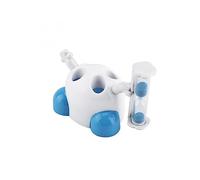 ARFUKA Toothbrush Holder 4 Slots Toothbrush Organizer Plastic Bathroom Organizer with 3 Minutes Countdown Timer Hourglass Blue