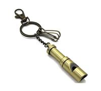 ARFUKA Vintage Brass Whistle with Keychain - Heavy-Duty Outdoor Survival Whistle for Hiking Camping, Emergency Safety Gear & Sports Coach Accessories