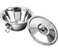 Arga - Stainless Steel Pudding Mould With Lid - Steamer, Egg Tart Mold, Basins, Tart Cases - Individual Cake Tins - Yorkshire Tin - 20 cm