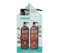 Argan Magic Shine Boosting Shampoo & Moisturizing Conditioner Duo - Gently Cleanses, Boosts Shine, Controls Frizz, Restores Moisture, Detangles | Made in USA, Paraben Free, Cruelty Free (32 oz)