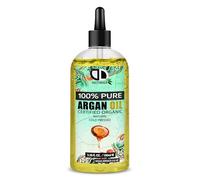 Argan Oil 100% Moroccan Pure Natural for Face & Body Rich in Vitamin E for Healthy Skin, Hair & Nails - No Parabens or SLS - Vegan, Cruelty-Free (100ml Clear Dropper)