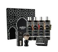 Argan Oil Beauty Gift Set for Men - Soap, Shampoo, Shower Gel, Shaving Gel, After Shave & Shaving Brush - All Skin/Hair Types - Vegan and Natural