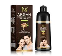 Argan Speedy Hair Colour Shampoo, Natural Brown 400ml | 3-in-1 Dye + Cleanse + Nourish | Argan Oil, Olive Oil & Ginseng | Fast Grey Coverage, Long-Lasting Glossy Black (brown)