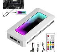 ARGB Controller Hub, 4.49 Inch PC Fan Controller for Efficient Cooling, Prism Algorithm Design with PWM Smart Temperature Control Feature, Splitter for Game Lover Desktop Computer Build