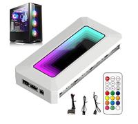 ARGB Controller Hub - ARGB Fan Hub 4.49x2.17x0.79 inches, 8 Port Connector | Prism Algorithm Motherboard Lighting Center with Intelligent Temperature Control for Software Compatible gamings PC