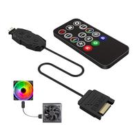 ARGB Controller With Remote - SATA Power for PC Case Fans, 5V 3-Pin 14 Key Control Switch and RGB Fan Hub Splitter
