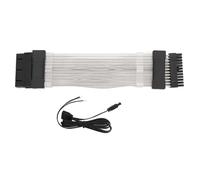 ARGB GPU Power Supply Cable, 24PIN to 24PIN PSU Extension Cable with 5V 3PIN ARGB Sync Lighting, Sleeved High Current 18AWG Cable for RGB Gaming PC Build (Black)