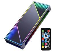 ARGB Magnetic Fan Hub with Controller Remote,2-in-1 12-Port 4-Pin PWM Fan Connector 12 x 5V 3-Pin ARGB Headers Infinity Mirror Design Adjustable Speed Magnetic Mount Base SATA Power for Custom RGB PC