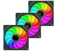 ARGB PC Fans 120mm PWM Fans 3PACK PC RGB Fans, RB120 PC PWM ARGB Fans with 12V 4PIN pwm and 5V-3PIN ARGB Plug, Infinity Fans ARGB Addressable Lighting - Slient Computer Fans for PC Cooler and Case