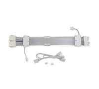 ARGB PSU Cables Kit, RGB GPU Power Supply Cable 2x8 Pin Extension with 5V 3 Pin Sync Control, Dual Layer Design for PC Chassis Lighting and Stable Power Delivery (White)