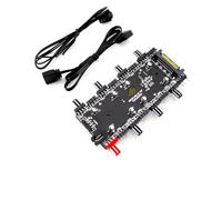 ARGB RGBW 3Pin L Controller 4Pin PWM Fan Splitter Hub 8 Port w/ma~netic Case & Extension Cable Adapter Light Strip 12V 5V RGB(5V 3P ARGB PCB-SATA)