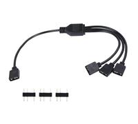 ARGB Splitter Cable, 5V 3Pin Addressable RGB 1 to 3 Splitter, ARGB Extension Cable with Male Pins for Computer Chassis, CPU Cooler, PC Fans & LED Lighting Expansion (1Pcs Black)
