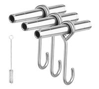 ARGCONNER Stainless Steel Maple Syrup Taps Kit, Maple Tree Taps, Spiles Tree Taps for Tapping Trees, 3 Spiles and Hooks with 1 Spile Cleaning Brushes