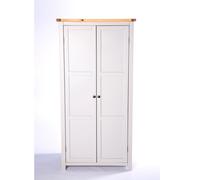 Argenta 2 Door Wardrobe - Grey / Brass Knob