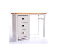 Argenta 3 Drawer Desk - Dressing Table Brass Cup Handle Cabinet Bits Light Grey One Size