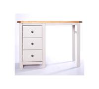 Argenta 3 Drawer Desk - Dressing Table Brass Knob Cabinet Bits Light Grey One Size