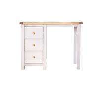 Argenta 3 Drawer Desk - Dressing Table Wood Knob Cabinet Bits Light Grey One Size