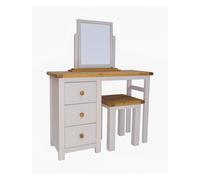 Argenta 3 Drawer Dressing Table Set Wood Knob Cabinet Bits Light Grey One Size