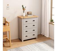 Argenta 4 Drawer Chest of Drawers Brass Cup Handle Cabinet Bits Light Grey One Size