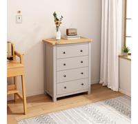Argenta 4 Drawer Chest of Drawers Brass Knob Cabinet Bits Light Grey One Size