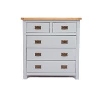 Argenta 5 Drawer Chest of Drawers Bras Drop Handle Cabinet Bits Light Grey One Size