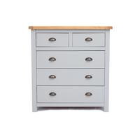 Argenta 5 Drawer Chest of Drawers Brass Cup Handle Cabinet Bits Light Grey One Size
