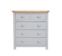 Argenta 5 Drawer Chest of Drawers Chrome Cup Handle Cabinet Bits Light Grey One Size