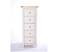 Argenta 5 Drawer Narrow Chest - Grey / Chrome