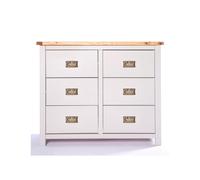 Argenta 6 Drawer Chest of Drawers Bras Drop Handle Cabinet Bits Light Grey One Size