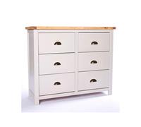 Argenta 6 Drawer Chest of Drawers Brass Cup Handle Cabinet Bits Light Grey One Size