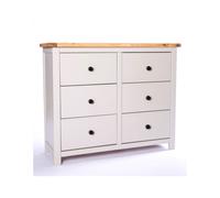 Argenta 6 Drawer Chest of Drawers Brass Knob Cabinet Bits Light Grey One Size