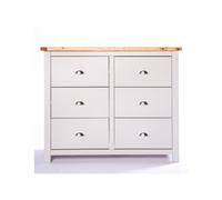 Argenta 6 Drawer Chest of Drawers Chrome Cup Handle Cabinet Bits Light Grey One Size