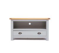 Argenta Light Grey 1 Drawer TV Cabinet Brass Cup Handle Cabinet Bits Light Grey One Size