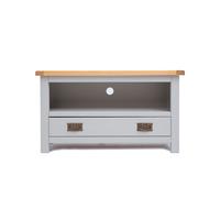 Argenta Light Grey 1 Drawer TV Cabinet Brass Drop Handle Cabinet Bits Light Grey One Size