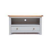 Argenta Light Grey 1 Drawer TV Cabinet Brass Knob Cabinet Bits Light Grey One Size