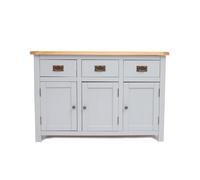 Argenta Light Grey 3 Drawer 3 Door Sideboard Brass Drop Handle Cabinet Bits Light Grey One Size