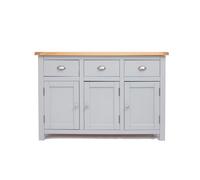 Argenta Light Grey 3 Drawer 3 Door Sideboard Chrome Cup Handle Cabinet Bits Light Grey One Size