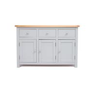 Argenta Light Grey 3 Drawer 3 Door Sideboard Chrome Knob Cabinet Bits Light Grey One Size