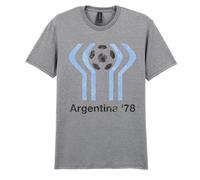 Argentina 78 T-Shirt, Retro World Cup Football Inspired Unisex Tee Grey