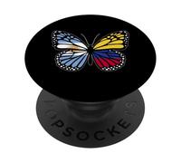Argentina and Colombia Butterfly Half Argentinian Colombian PopSockets Adhesive PopGrip