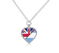 Argentina And United Kingdom Flag Novelty Pet Urn Necklace Ash Holder Cremation Keepsake Memorial Jewelry