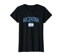 Argentina Argentine Flag Value Graphic T-Shirt, Women, Black, L