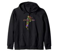 Argentina Botanical Map - Buenos Aires Souvenir Zip Hoodie