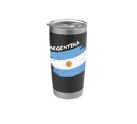 Argentina Fan Argentine Flag Brush Stroke Design Stainless Steel Insulated Tumbler