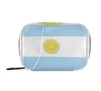 Argentina Flag Argentinian National Light Blue Pill Organizer with Detachable Compartments Attachable Portable Pill Organizer