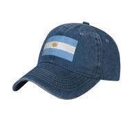 Argentina Flag Baseball Cap Argentina Flag Print Hat Summer Cotton Washed Sun Hat Adjustable Uv-Protection Cap Sports Events Souvenir Gift Football Rugby Navy Blue