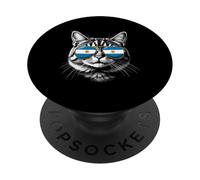 Argentina Flag Cat Face Sunglasses Argentinian Flag PopSockets Adhesive PopGrip