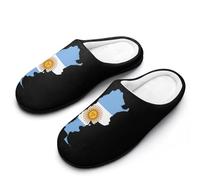 Argentina Flag Map Women's Cotton Slippers Indoor Outdoor House Shoes Warm Gift for Travel Bedroom Hotel 7-8(39-40)