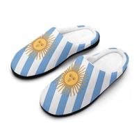 Argentina Flag Men's Memory Foam Slippers Comfort Cotton Slip On House Shoes for Indoor Outdoor 7-8(40-41)